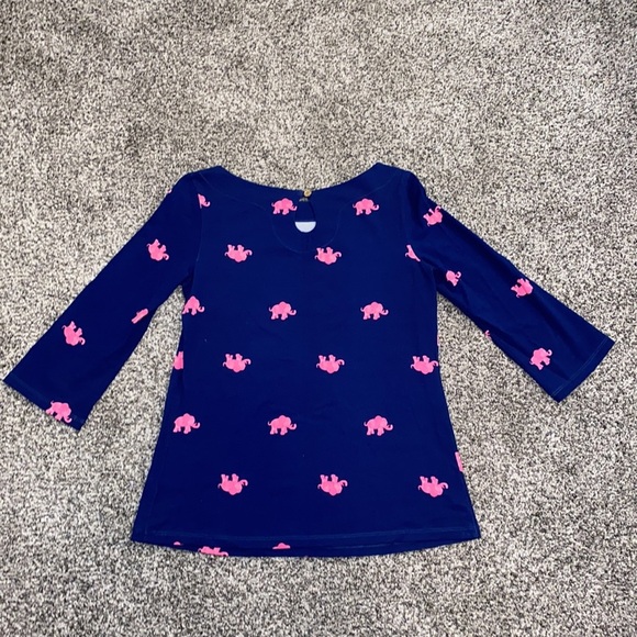 Lilly Pulitzer Waverly Resort Navy Elephant Drop Top - Picture 6 of 6